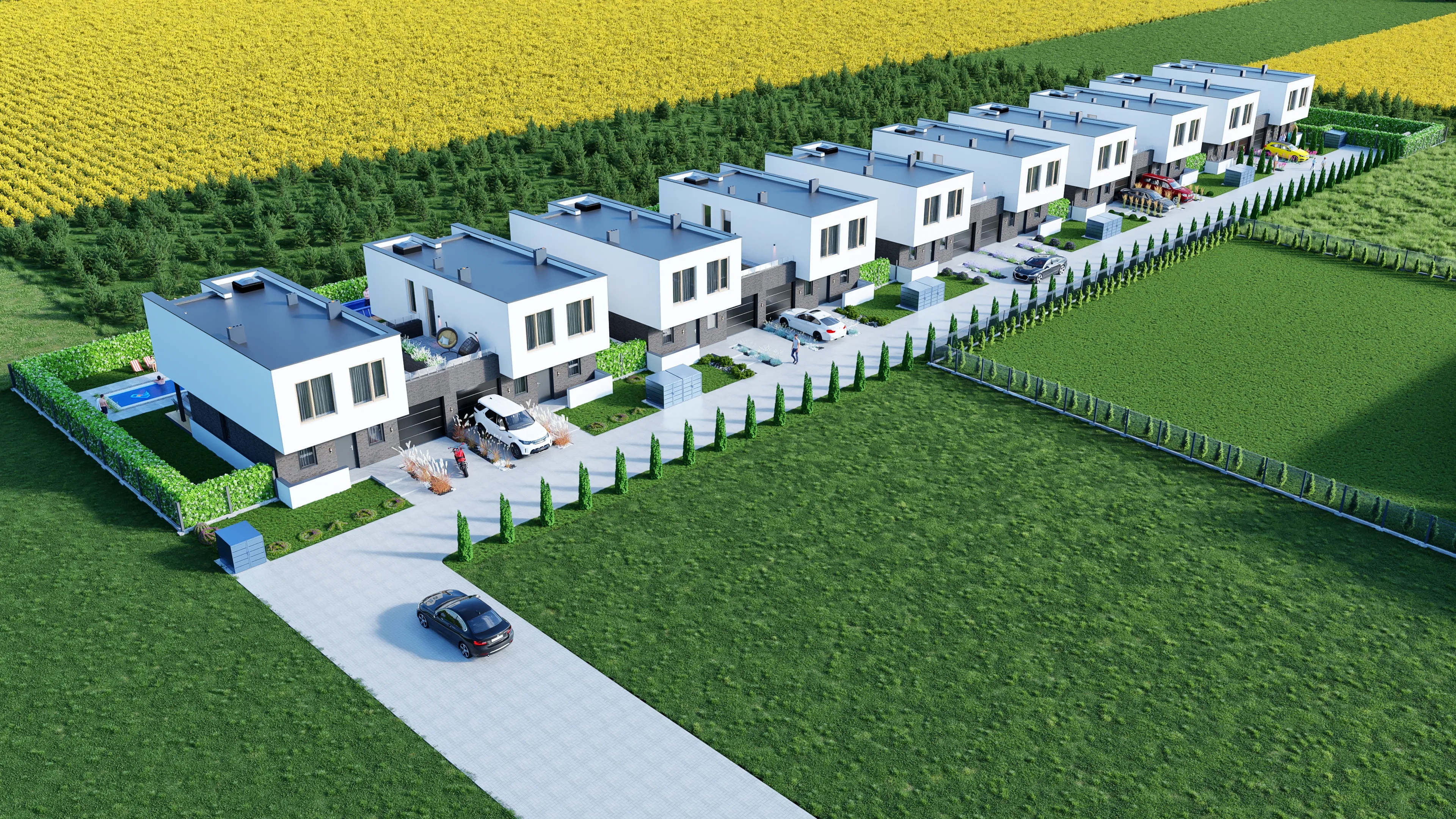 Panorama z góry osiedla